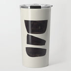 Black & White Minimalist Abstract Shapes Patterns Black Ink Painting Travel Mug Gallery Image 1