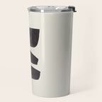 Black & White Minimalist Abstract Shapes Patterns Black Ink Painting Travel Mug Gallery Image 2