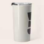 Black & White Minimalist Abstract Shapes Patterns Black Ink Painting Travel Mug Gallery Image 3