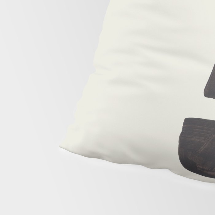 Black & White Minimalist Abstract Shapes Patterns Black Ink Painting Pillow Sham Gallery Image 4