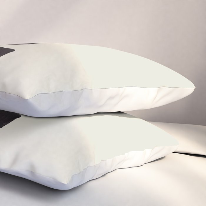 Black & White Minimalist Abstract Shapes Patterns Black Ink Painting Pillow Sham Gallery Image 3
