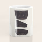 Black & White Minimalist Abstract Shapes Patterns Black Ink Painting Coffee Mug Gallery Image 4