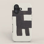 Black and White Minimalist Shapes Mid century Ink painting iPhone Case Gallery Image 1