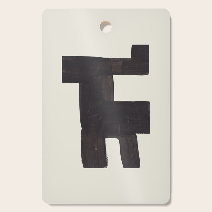 Black and White Minimalist Shapes Mid century Ink painting Cutting Board Gallery Image 1