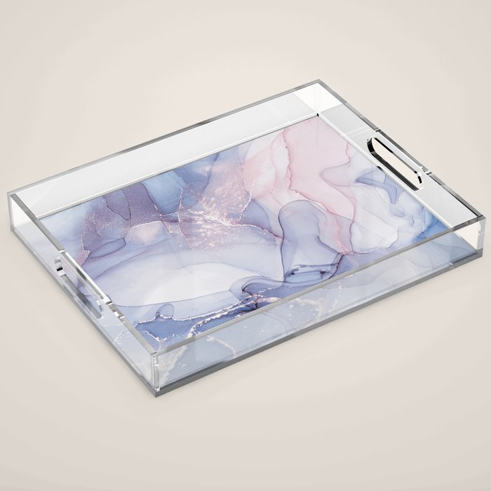 Abstract Blue Pink Purple Art Print By LandSartprints Acrylic Tray Gallery Image 1