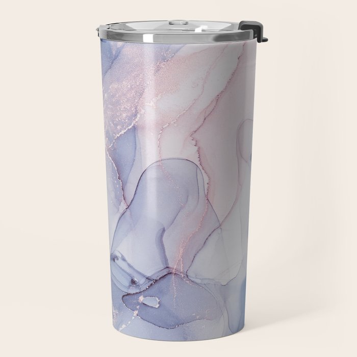 Abstract Blue Pink Purple Art Print By LandSartprints Travel Mug Gallery Image 2