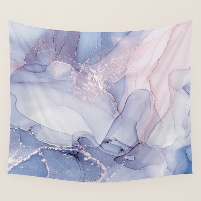 Abstract Blue Pink Purple Art Print By LandSartprints Wall Tapestry Gallery Image 1