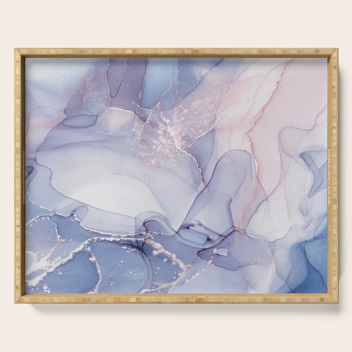 Abstract Blue Pink Purple Art Print By LandSartprints Serving Tray Gallery Image 1