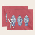 GINGER JAR TRIO ON RED Placemat Gallery Image 1