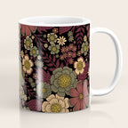 Classy Burgundy, Cream & Sage Green Floral Pattern Coffee Mug Gallery Image 1
