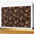 Classy Burgundy, Cream & Sage Green Floral Pattern Wall Mural Gallery Image 2