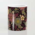 Classy Burgundy, Cream & Sage Green Floral Pattern Coffee Mug Gallery Image 4