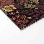 Classy Burgundy, Cream & Sage Green Floral Pattern Welcome Mat Gallery Image 2