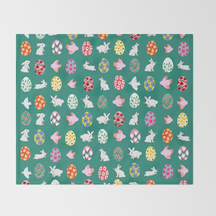 Floral Easter Garden Throw Blanket Gallery Image 2