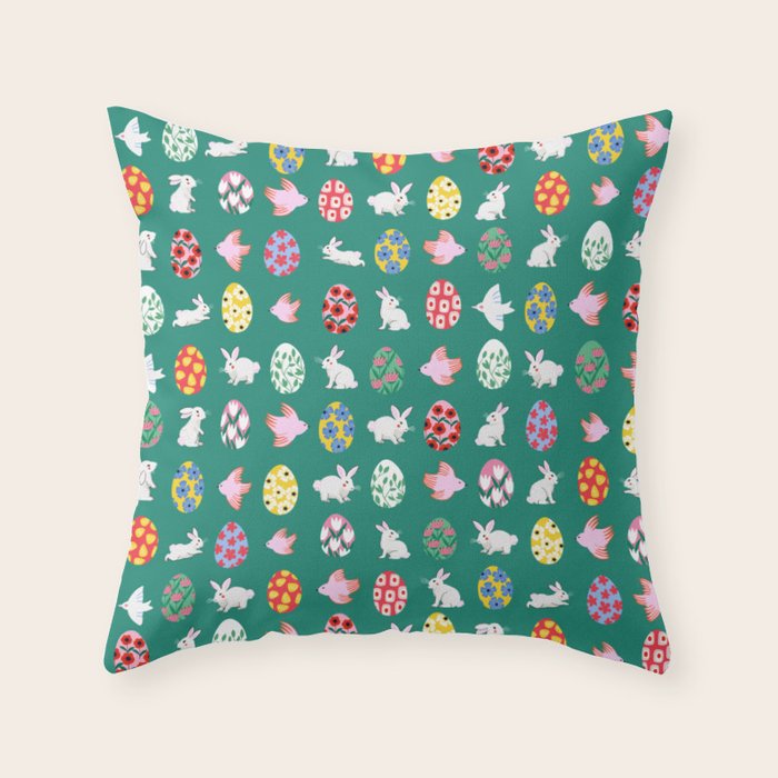 Floral Easter Garden Throw Pillow Gallery Image 6