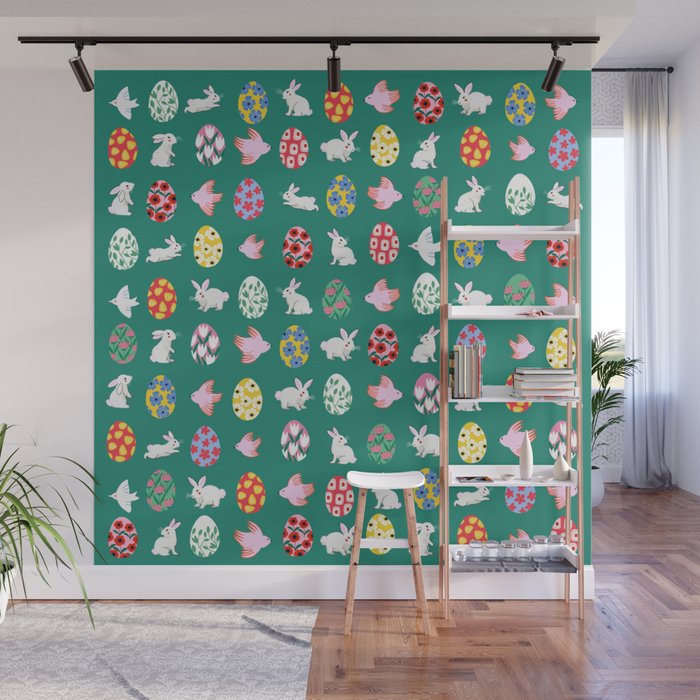 Floral Easter Garden Wall Mural Gallery Image 1