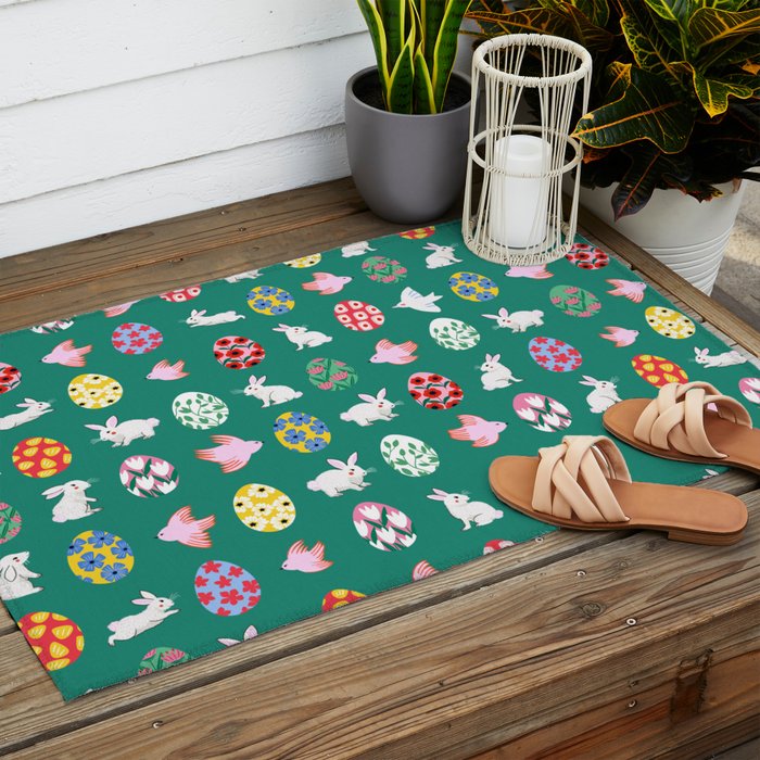 Floral Easter Garden Outdoor Rug Gallery Image 2