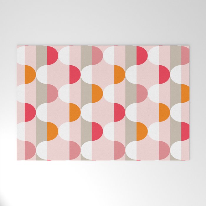 City life facade pearl pink Welcome Mat Gallery Image 1