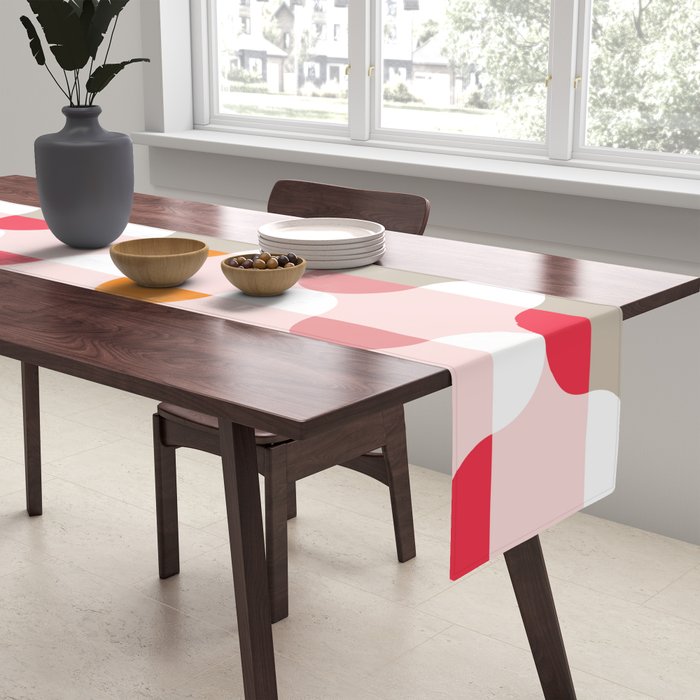 City life facade pearl pink Table Runner Gallery Image 2