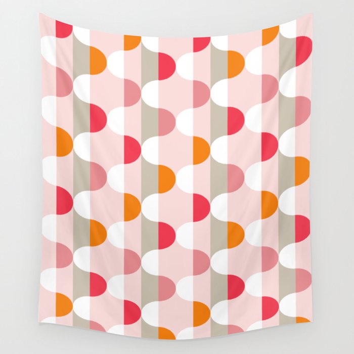 City life facade pearl pink Wall Tapestry Gallery Image 1