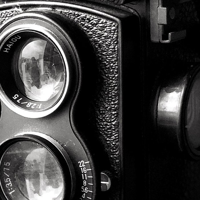 Vintage Camera Tri-pod Seagull black and white photograph - photography - photographs wall decor Coffee Mug Gallery Image 2