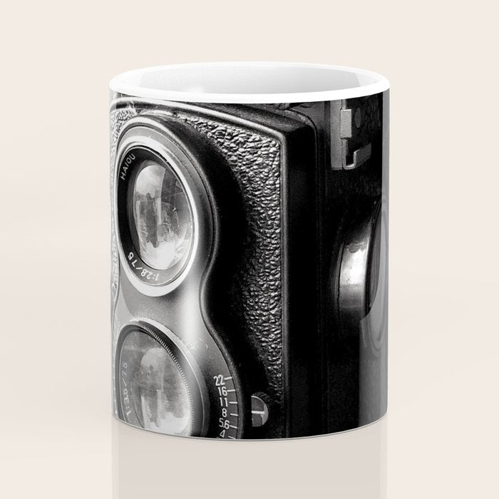 Vintage Camera Tri-pod Seagull black and white photograph - photography - photographs wall decor Coffee Mug Gallery Image 4