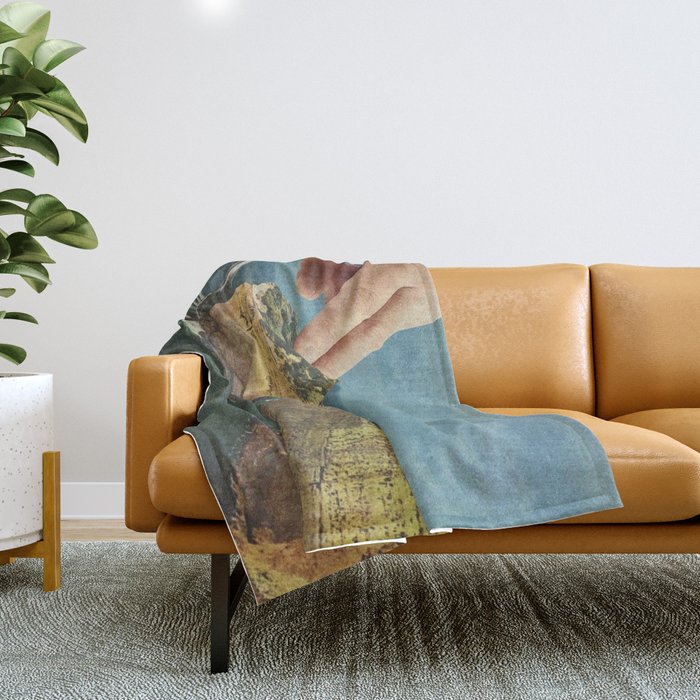 Serving up cake by the seaside - Cake slice Throw Blanket Gallery Image 1