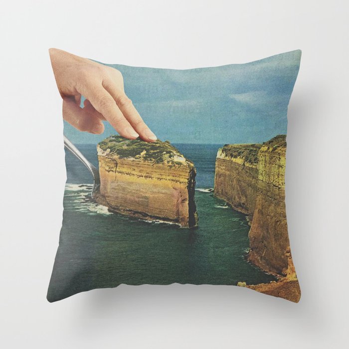 Serving up cake by the seaside - Cake slice Throw Pillow Gallery Image 6
