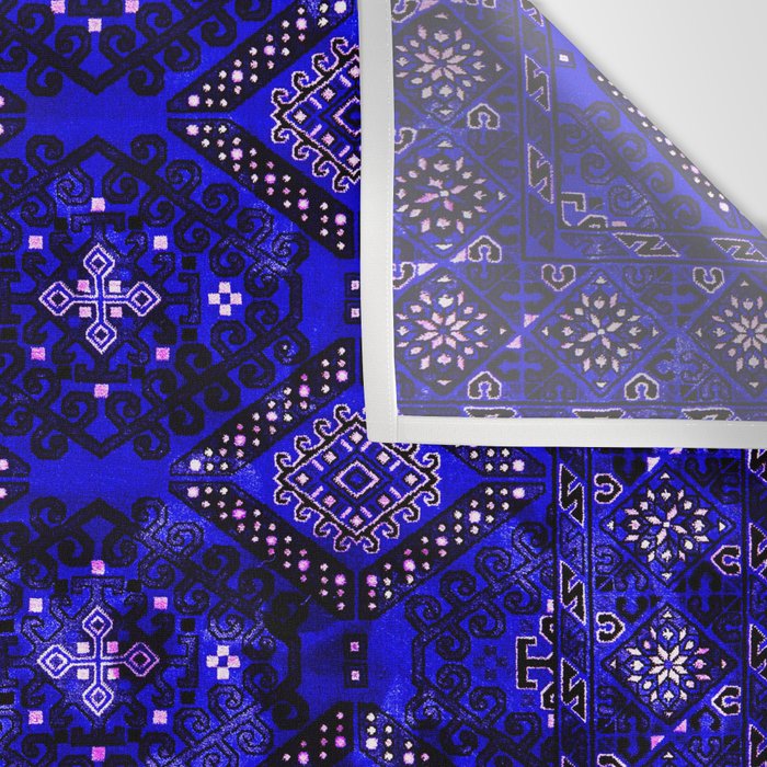 Oriental Opulence: Royal Blue Velvet Moroccan Majesty Wall Tapestry Gallery Image 3