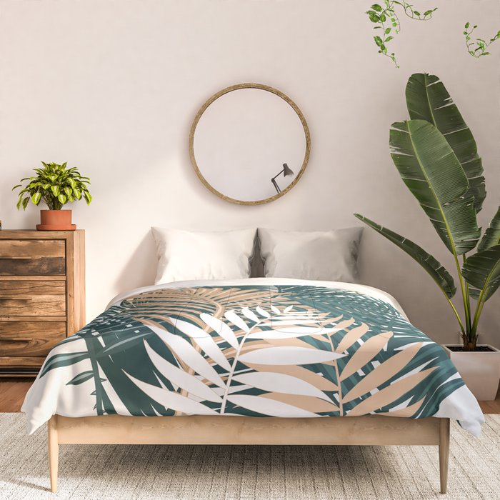 Gold and Green Palm Leaves Comforter Gallery Image 3