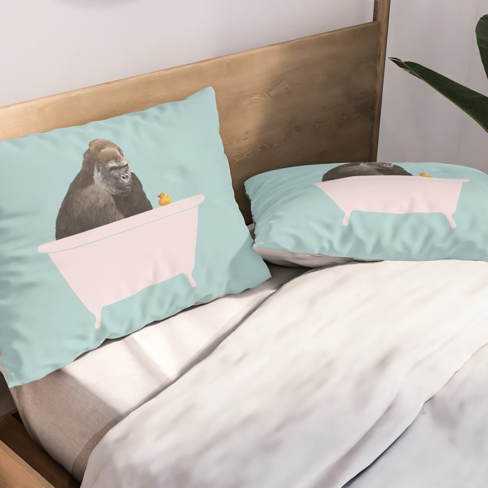 Gorilla in Bathtub Pillow Sham Gallery Image 2