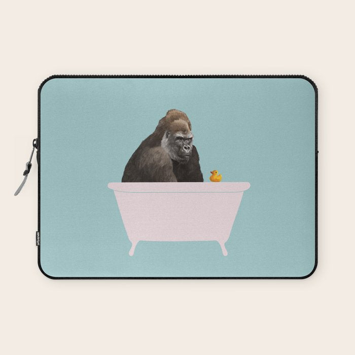 Gorilla in Bathtub Laptop Sleeve Gallery Image 1