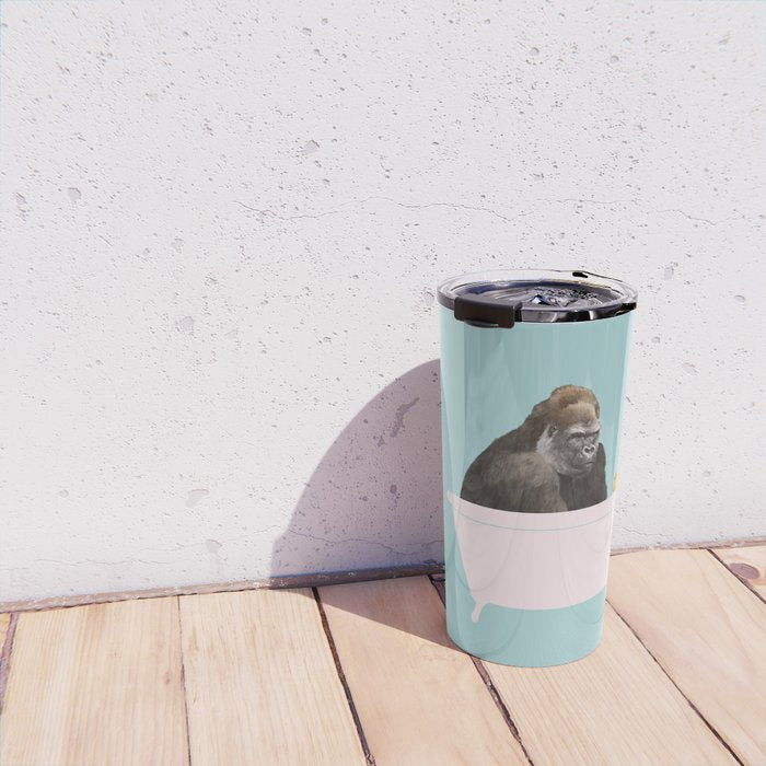 Gorilla in Bathtub Travel Mug Gallery Image 4