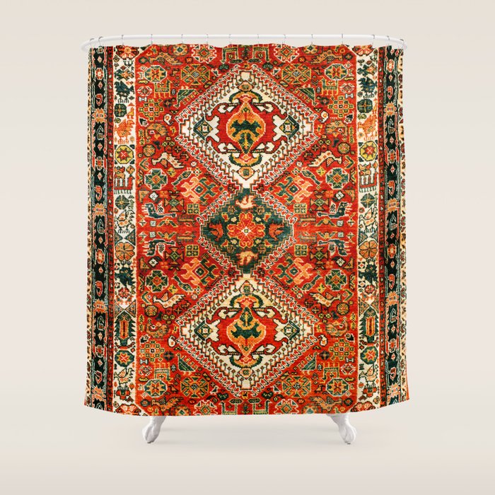 Qashqa'i Fars South West Persian Rug Print Shower Curtain Gallery Image 1
