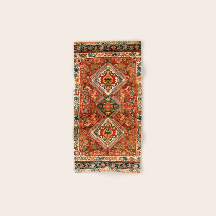 Qashqa'i Fars South West Persian Rug Print Bath Towel Gallery Image 1