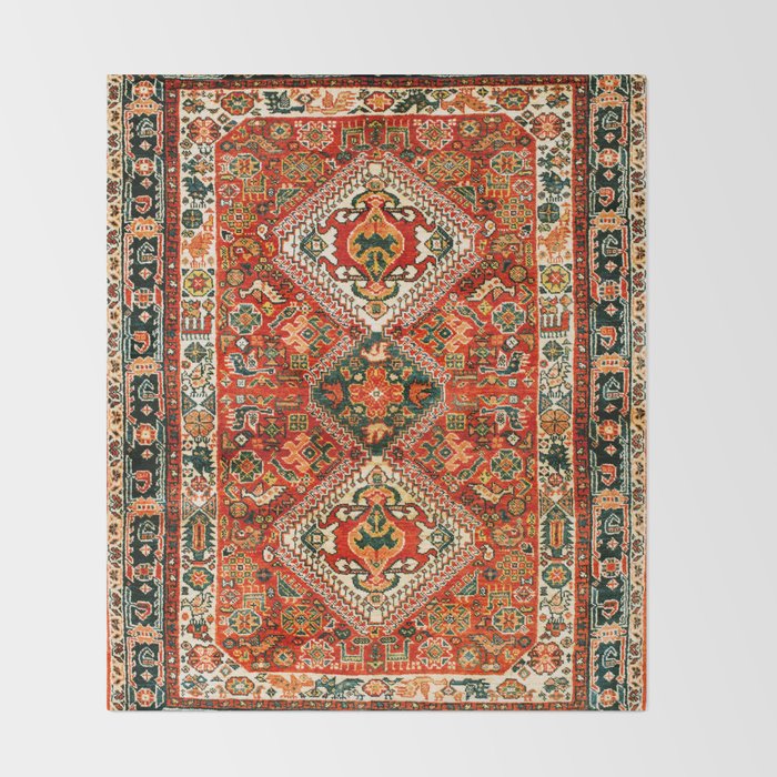 Qashqa'i Fars South West Persian Rug Print Throw Blanket Gallery Image 2
