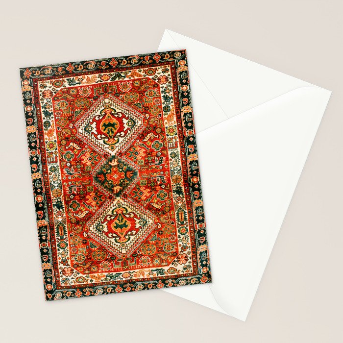 Qashqa'i Fars South West Persian Rug Print Stationery Card Gallery Image 2