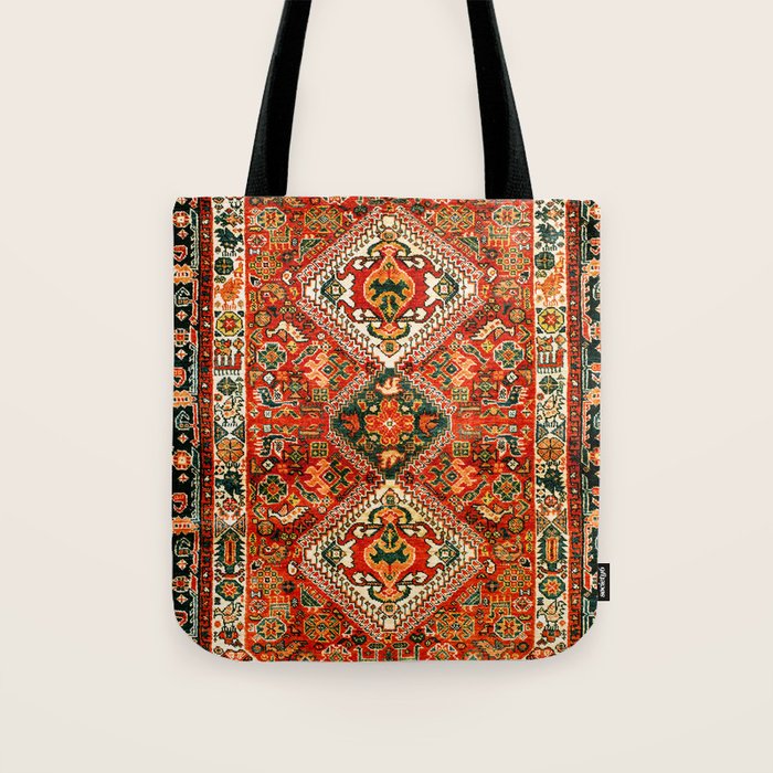 Qashqa'i Fars South West Persian Rug Print Tote Bag Gallery Image 1