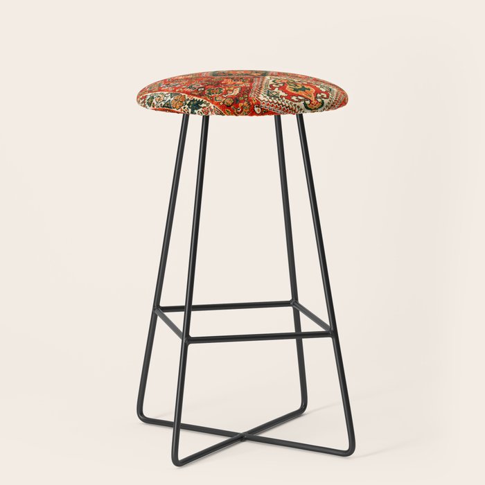 Qashqa'i Fars South West Persian Rug Print Stool Gallery Image 1