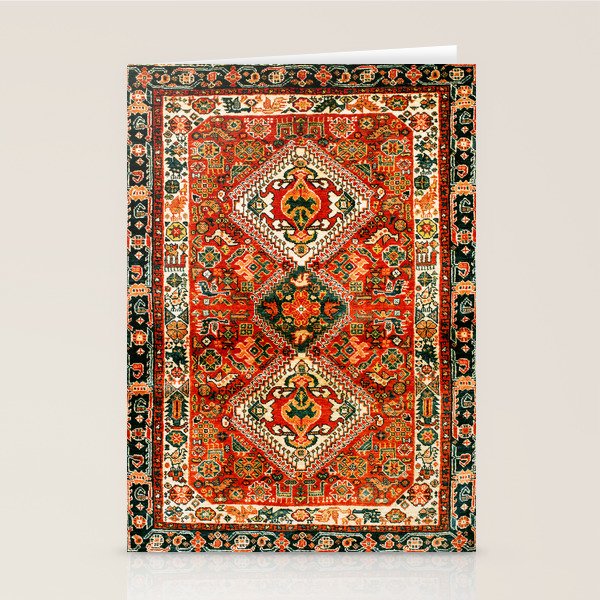 Qashqa'i Fars South West Persian Rug Print Stationery Card Gallery Image 1