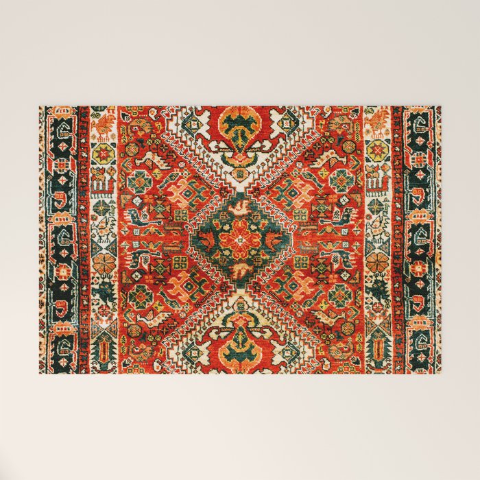 Qashqa'i Fars South West Persian Rug Print Welcome Mat Gallery Image 1