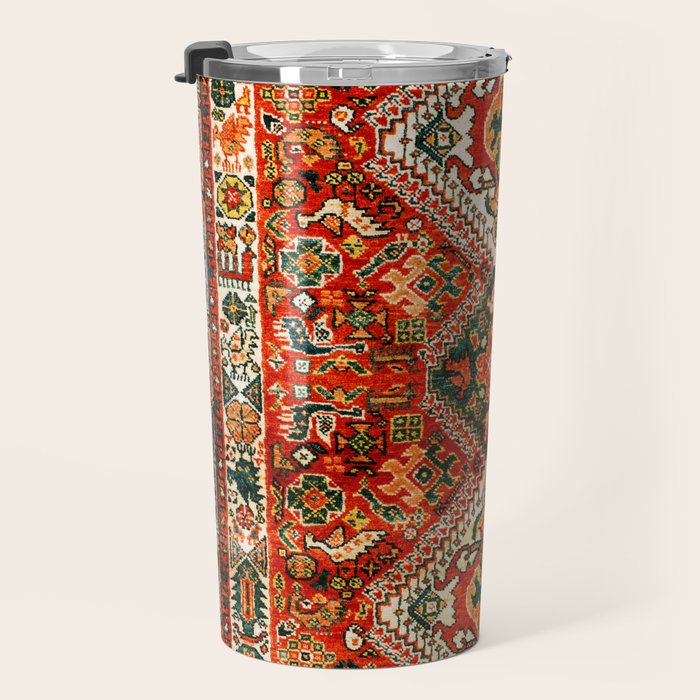 Qashqa'i Fars South West Persian Rug Print Travel Mug Gallery Image 3