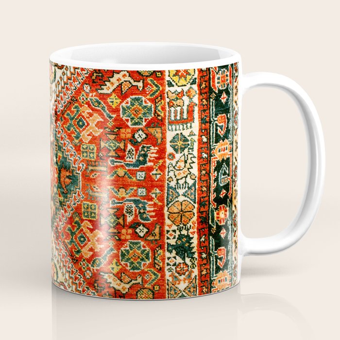 Qashqa'i Fars South West Persian Rug Print Coffee Mug Gallery Image 1