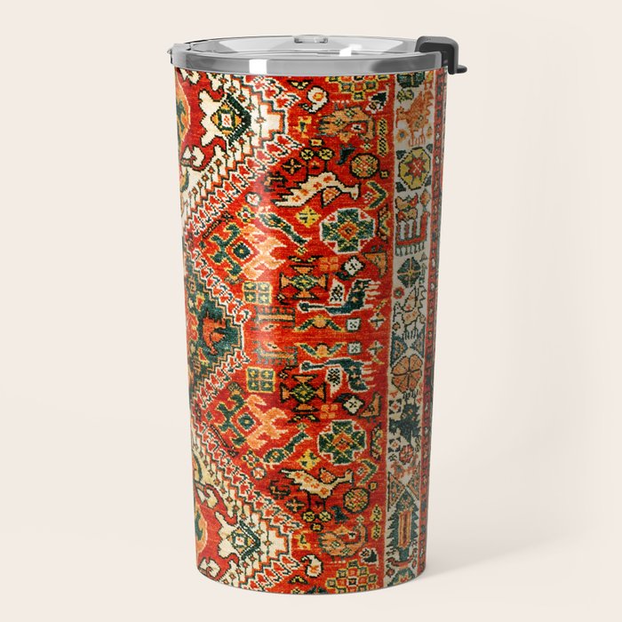 Qashqa'i Fars South West Persian Rug Print Travel Mug Gallery Image 2