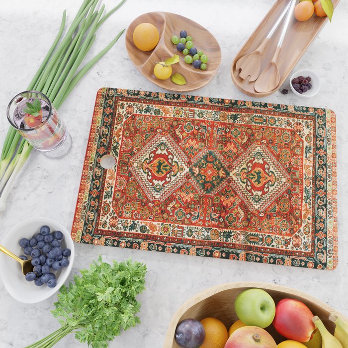 Qashqa'i Fars South West Persian Rug Print Cutting Board Gallery Image 2
