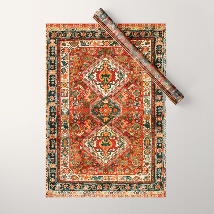 Qashqa'i Fars South West Persian Rug Print Wrapping Paper Gallery Image 1