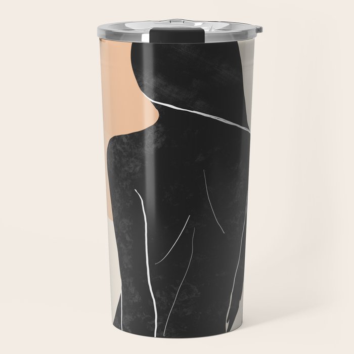 Minimal Abstract Art Nude Woman Travel Mug Gallery Image 1