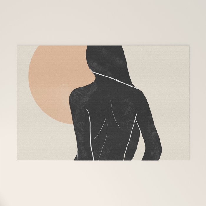 Minimal Abstract Art Nude Woman Welcome Mat Gallery Image 1