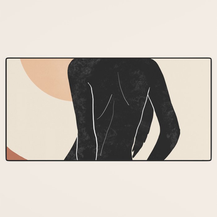 Minimal Abstract Art Nude Woman Desk Mat Gallery Image 3