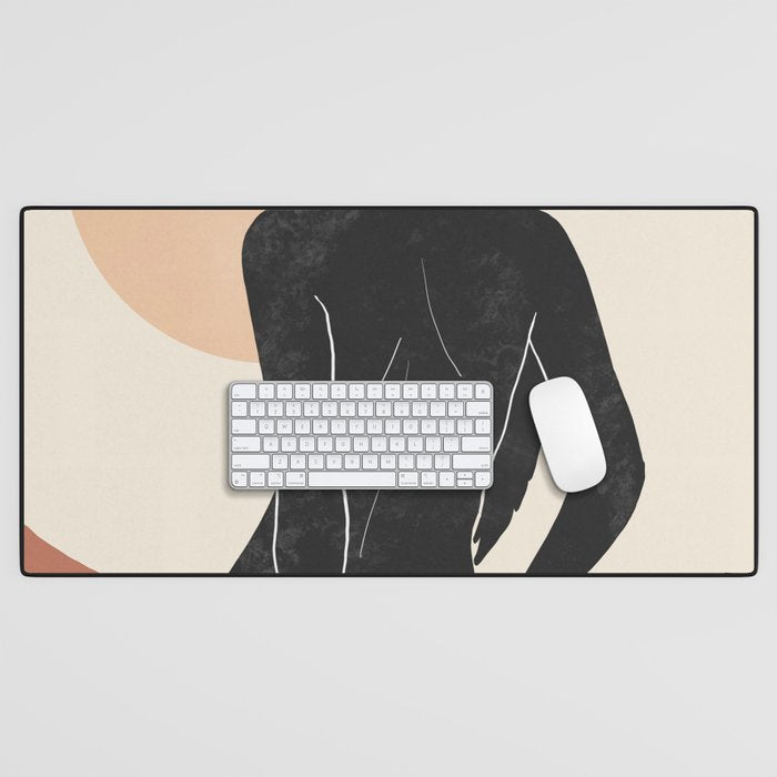 Minimal Abstract Art Nude Woman Desk Mat Gallery Image 1